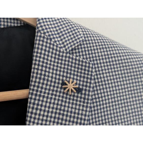 NWT Manuel Ritz Men's Italian Designer Wool Navy White Checked Suit IT 48 US 38 - Picture 4 of 12